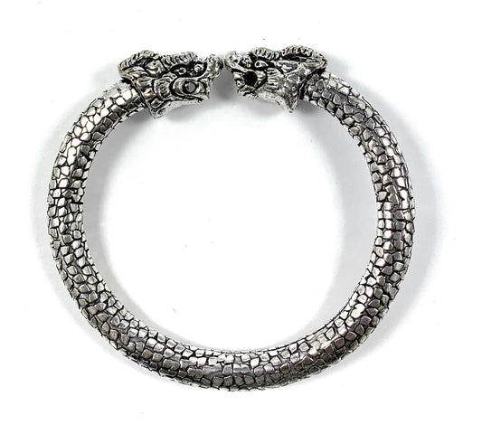 Antique Norse Viking Bracelet With Lion Heads &