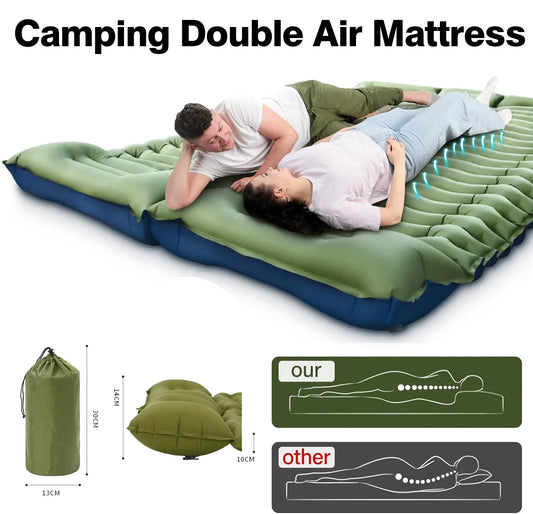 Camping Inflatable Mattress Couple Portable Sleeping Air Matt Double