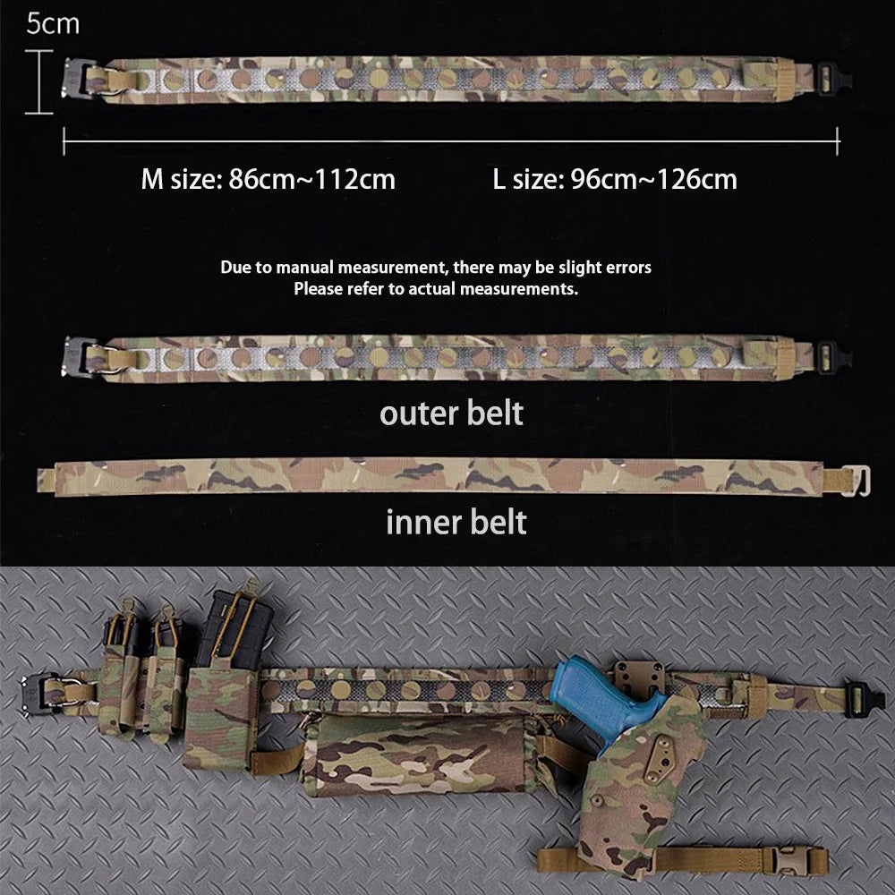 Tactical Bison Belt 2 Layers Battle Waistbelt Quick Detach Metal