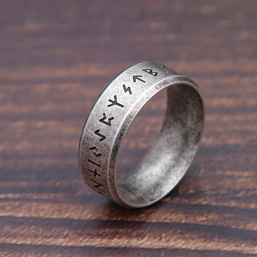 Fashion Retro Viking Rune Ring for Men Women 316L Stainless Steel Odin