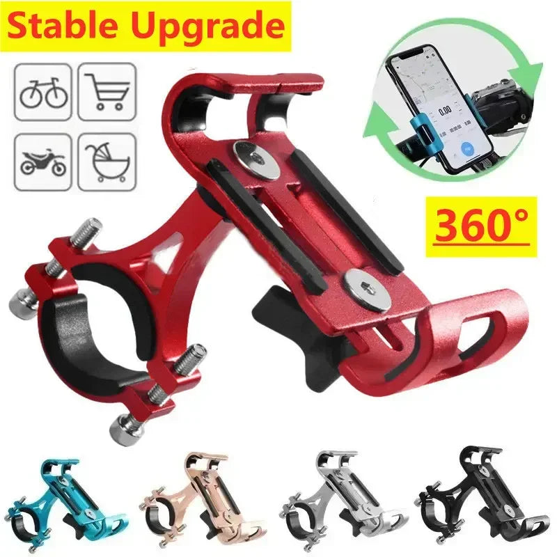 360 Rotate Metal Motorcycle Bicycle Phone Holder Aluminum Alloy