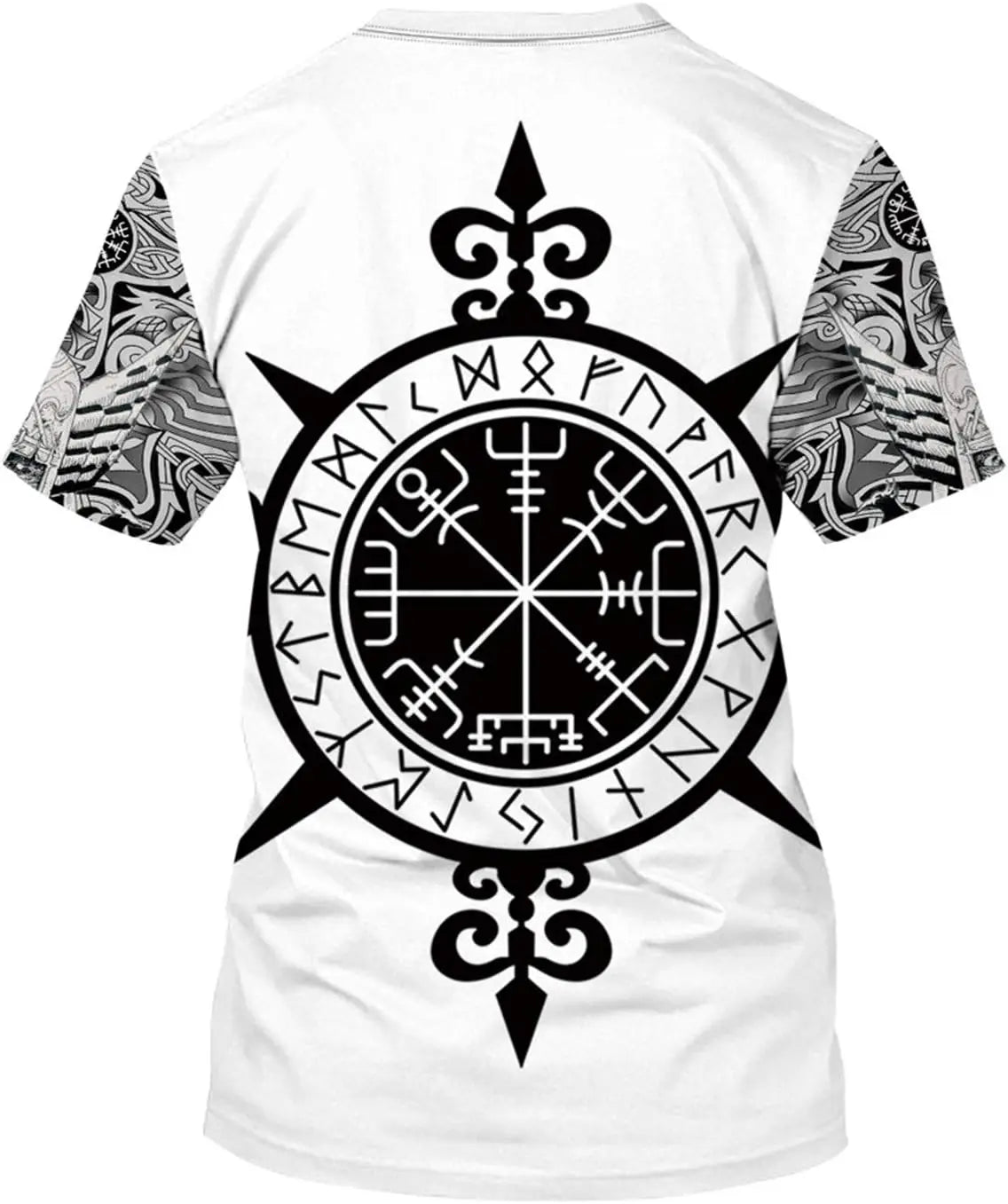 Men's Vikings T Shirt Tops Novelty 3D Print Norse Mythology Pullover