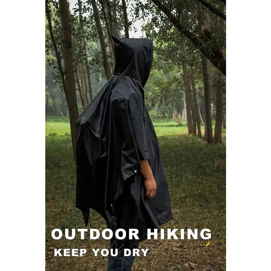 3 In 1 Outdoor Raincoat Hooded Sleeve Waterproof Rain Poncho