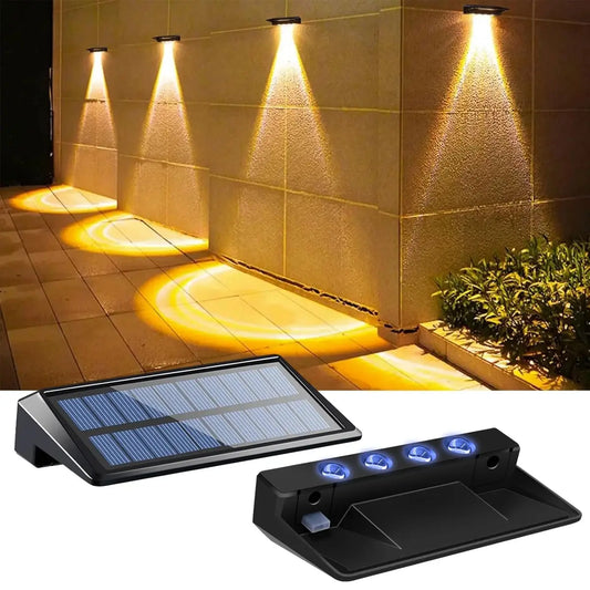 Solar Fence Lights Outdoor Waterproof RGB Color Changing/Warm White