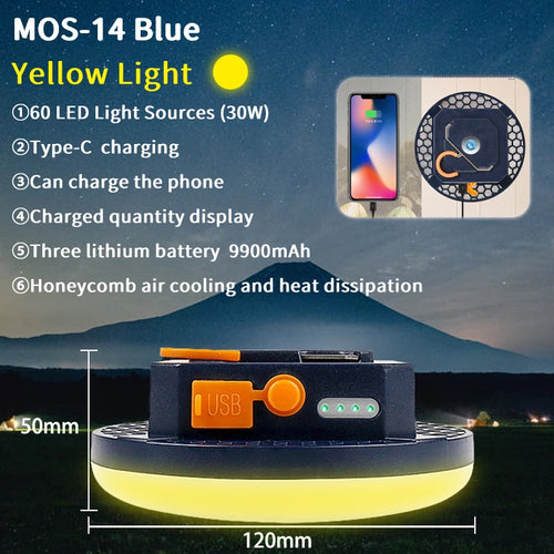 MOSLIGHTING Camping Tent Light USB Rechargeable Lantern Portable