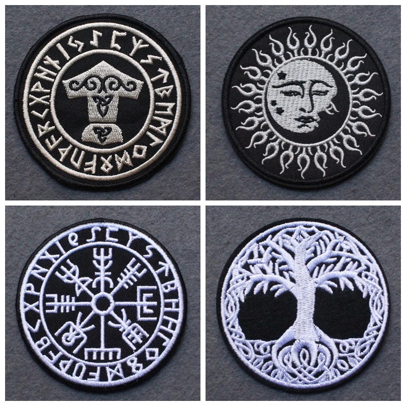 Iron on Patch Viking Patch Embroidered Patches On Clothes Runes Badges