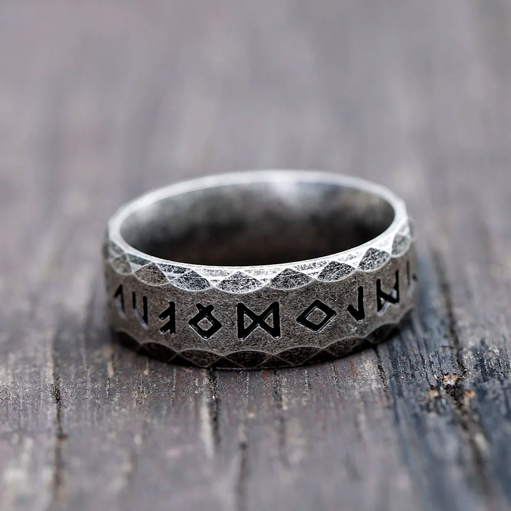 2022 NEW Men's 316L stainless-steel rings retro Odin Viking rune for