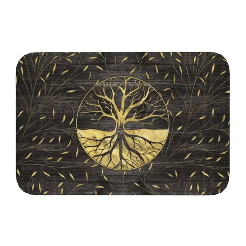 Custom Tree Of Life With Triquetra On Futhark Doormat Non-Slip