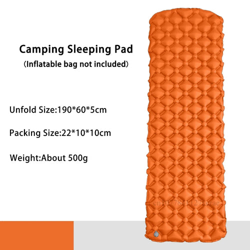 Camping Outdoor Single Inflatable Mat Nylon TPU Waterproof