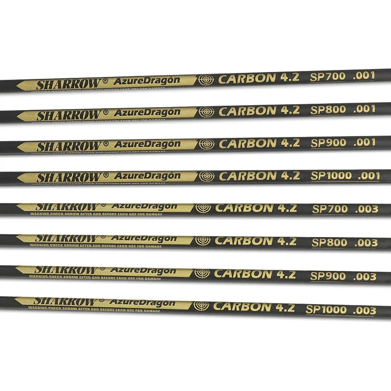 12pcs Pure Carbon Arrow Spine 700 800 900 1000 Archery Arrows ID4.2mm