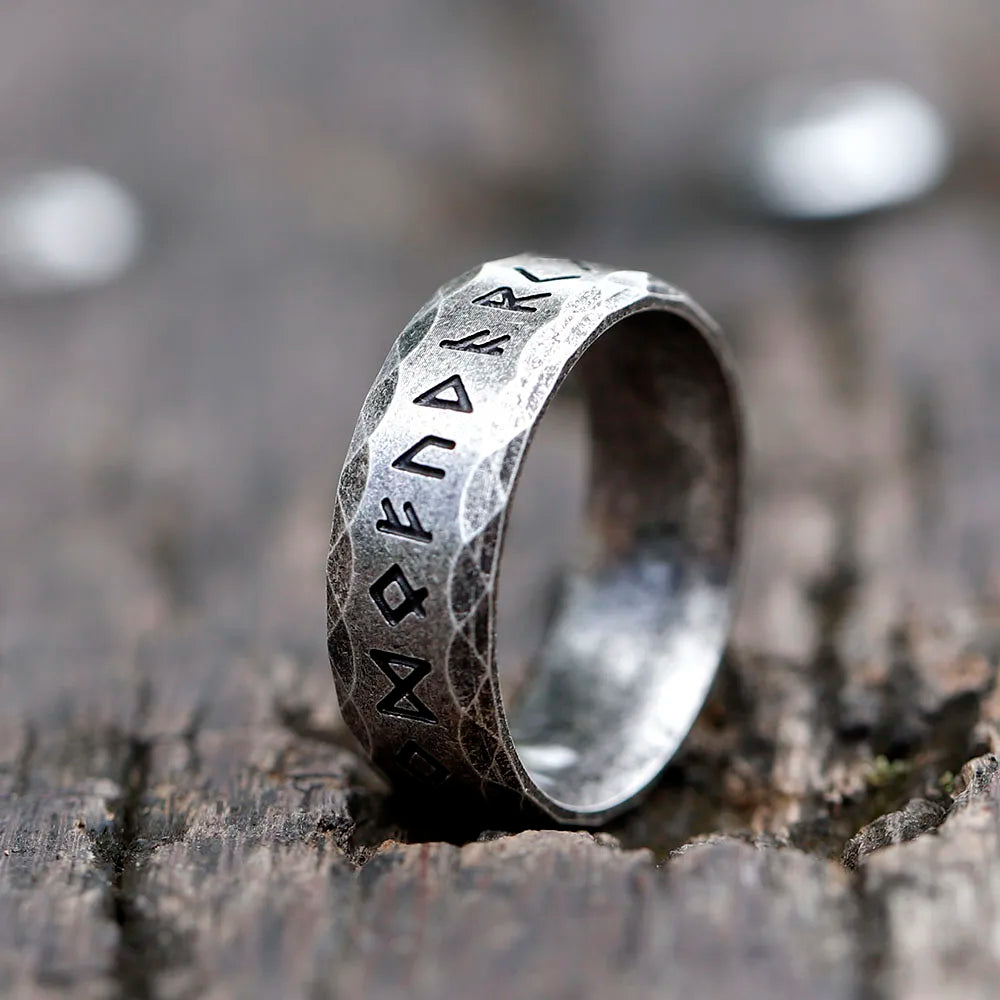 2022 NEW Men's 316L stainless-steel rings retro Odin Viking rune for