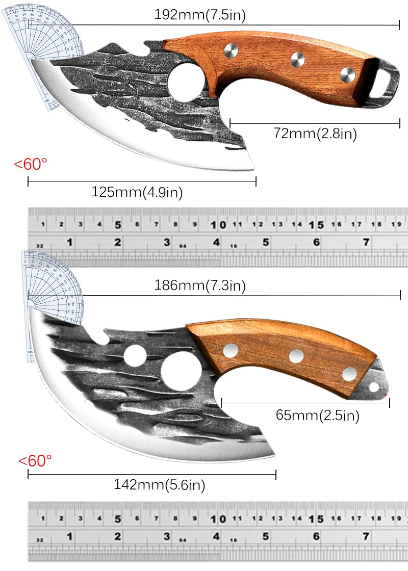 Boning Knives Meat Cleaver Hand Forged Kitchen Knife Wooden Handle