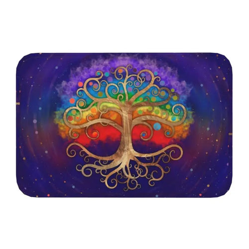 Custom Tree Of Life With Triquetra On Futhark Doormat Non-Slip