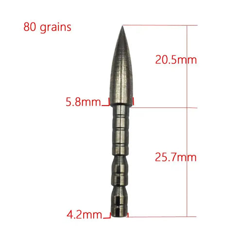 12PCS 4.2 mm Arrow Head DIY 80 100 120 Grain BP Tip For ID