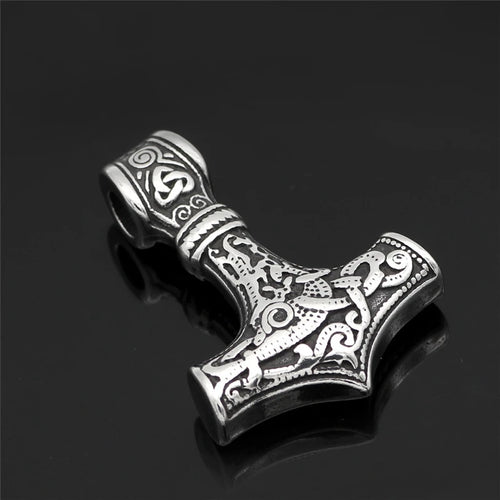 Norse Vikings Thor's Hammer Mjolnir Scandinavian Rune Amulet Necklace