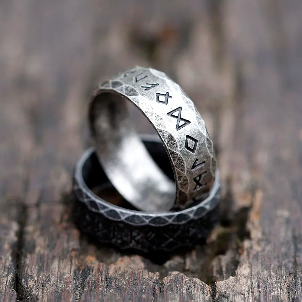 2022 NEW Men's 316L stainless-steel rings retro Odin Viking rune for