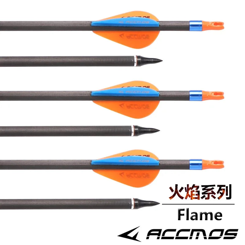 12pcs Pure Carbon Arrow 32inch ID 6.2mm Spine 250 300 350 400 500 600