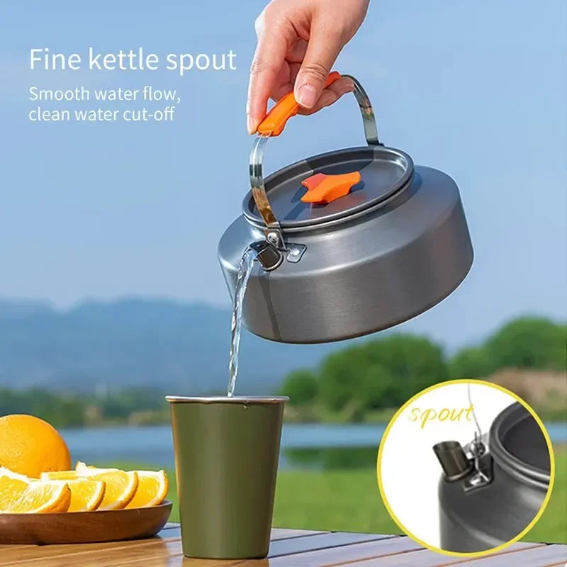 1.1L 2L1.5L Camping Water Kettle Outdoor Coffee Kettle Tableware