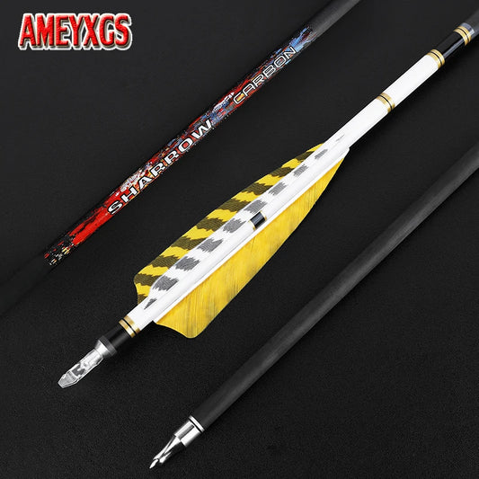 6/12pcs Pure Carbon Arrow ID6.2mm Spine 250 300 350 400 500 600