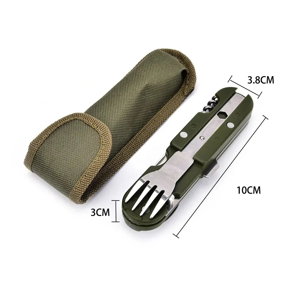 Camping Cutlery Stainless Steel Folding Knife Fork Spoon Portable