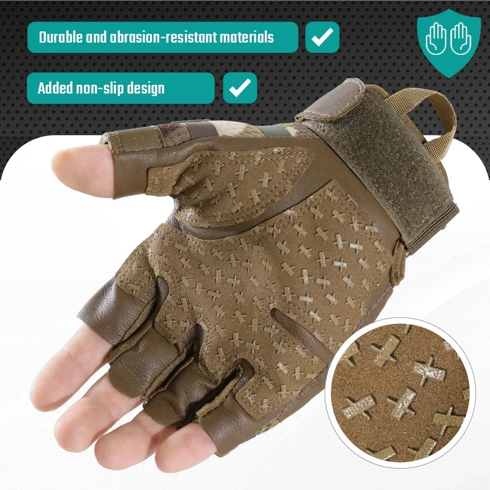 Fingerless Gloves for Tactical Breathable Half Finger Gloves Sports