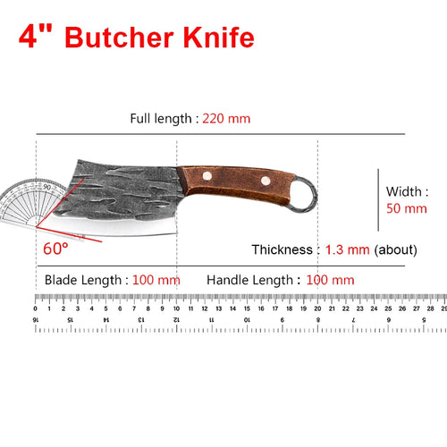 Forged Stainless Steel Boning Knife Cutter Kitchen Butcher Tool