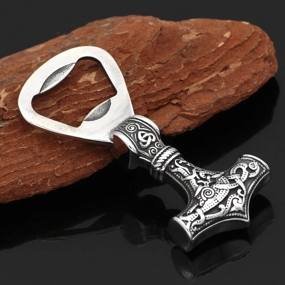 Fashion Vintage Nordic Viking Thor's Hammer Bottle Opener Punk