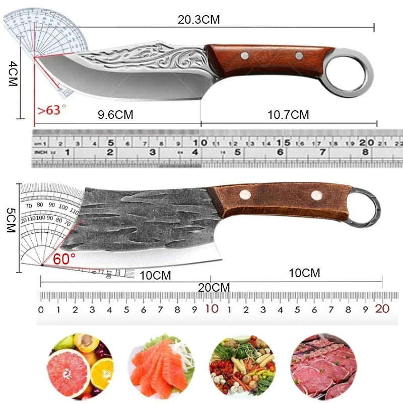 Stainless Steel Boning Knife Handmade Forged Chopper Fruit Peeler Meat