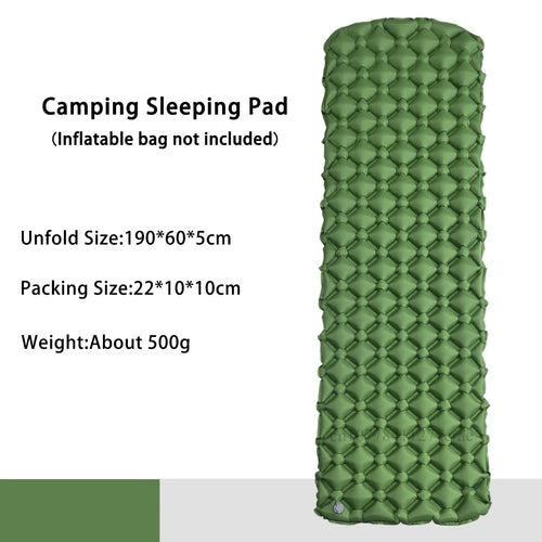 Camping Outdoor Single Inflatable Mat Nylon TPU Waterproof