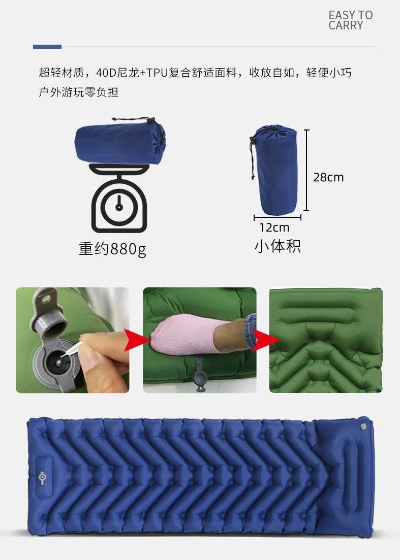 nature hike sleeping pad ultralight Portable camping inflatable air