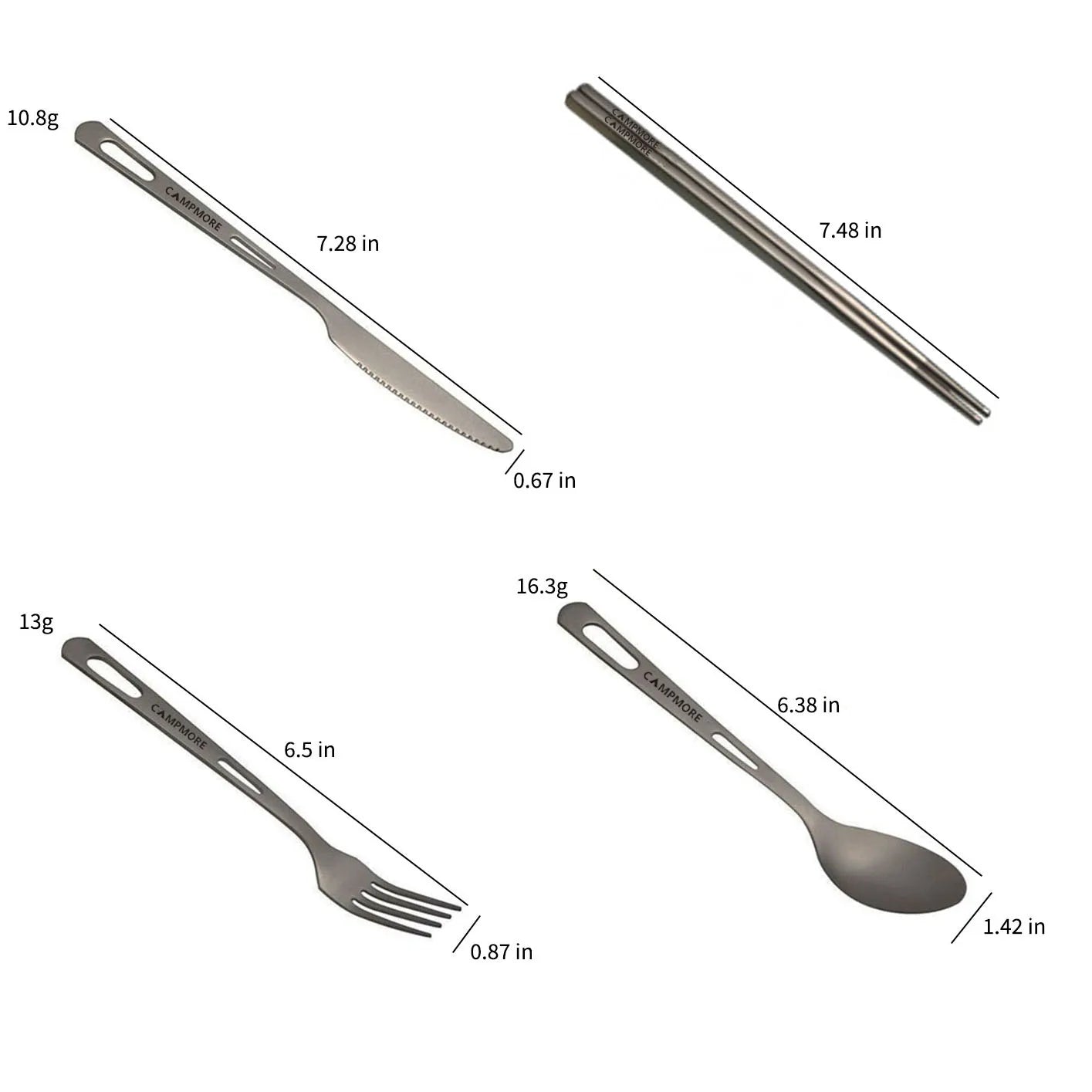 Titanium Tableware Ultralight Outdoor Portable Knife Fork Spoon