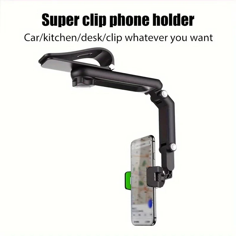 1pc Car Phone Holder, Multifunctional 360 Degree Rotating Rearview