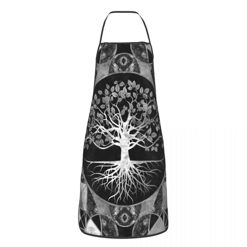 Tree Of Life With Triquetra Black Red Leather And Gold Apron Kitchen