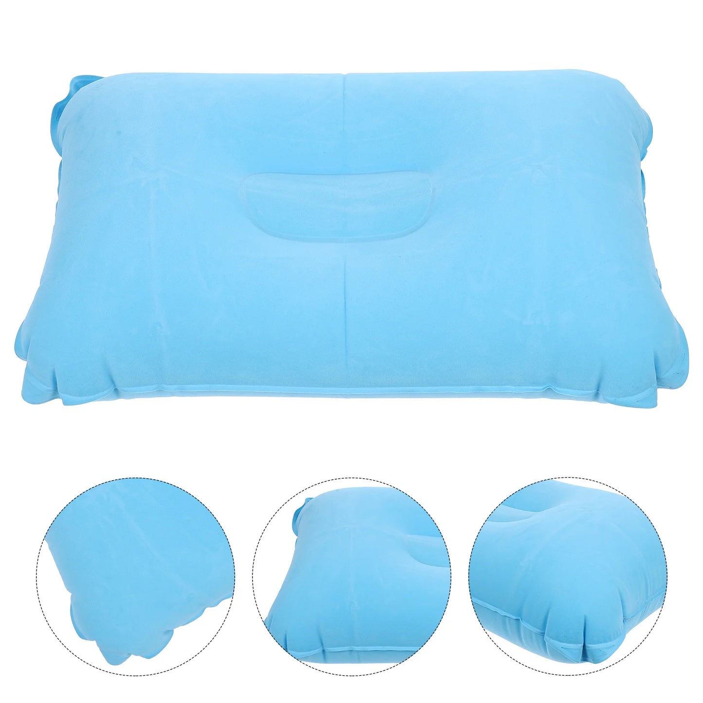 Flocking Inflatable Pillow Mattress Camping Resting Tool Travel