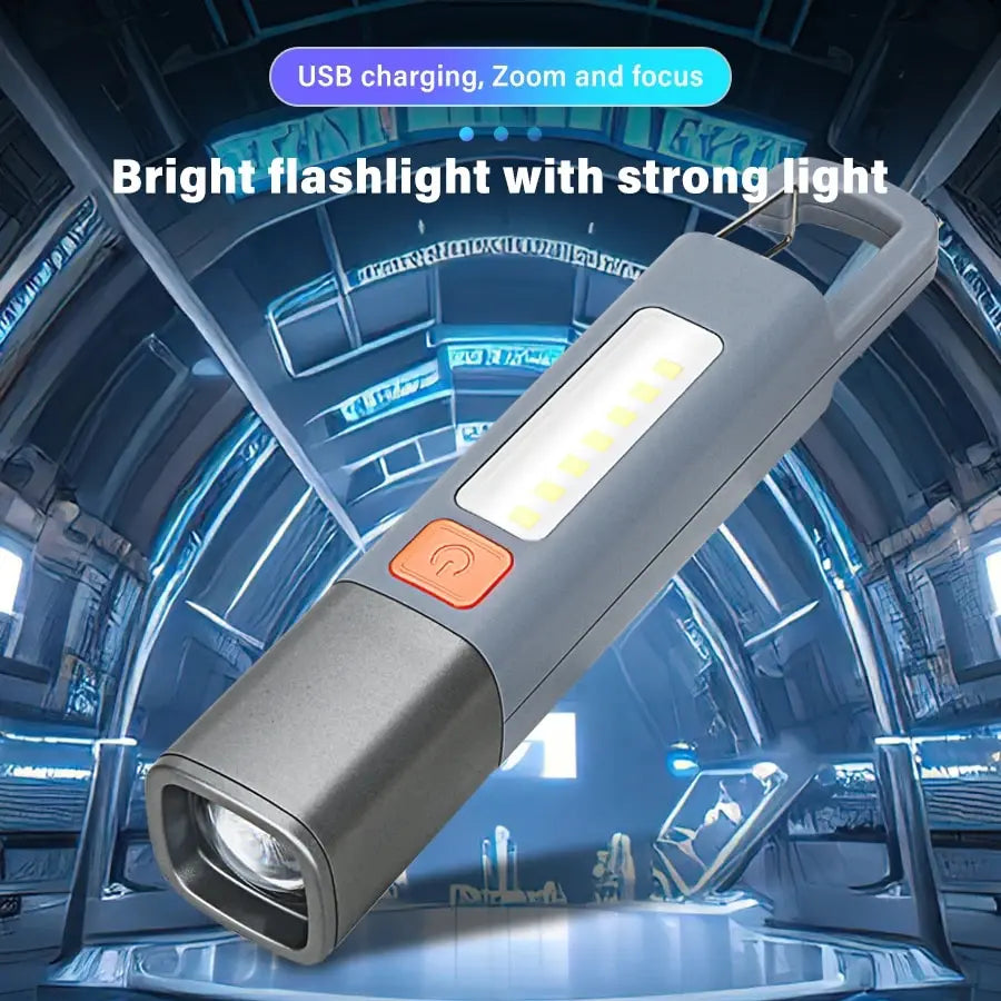 Strong Lighting ABS Flashlamp USB Charging Portable Outdoor Small