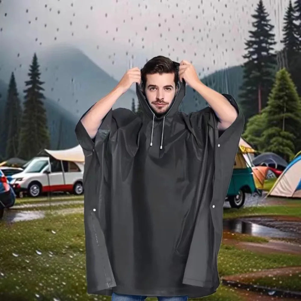 3 In 1 Outdoor Raincoat Hooded Sleeve Waterproof Rain Poncho