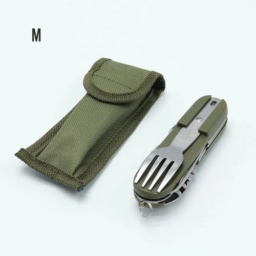 Camping Cutlery Stainless Steel Folding Knife Fork Spoon Portable