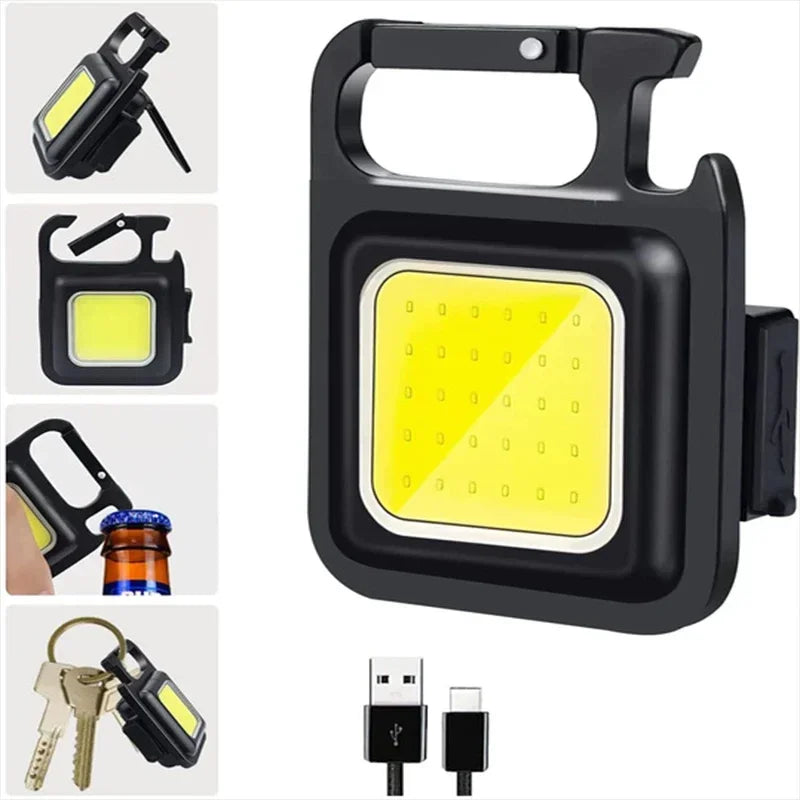 Mini Keychain Light Multifunctional Camping Flashlight USB