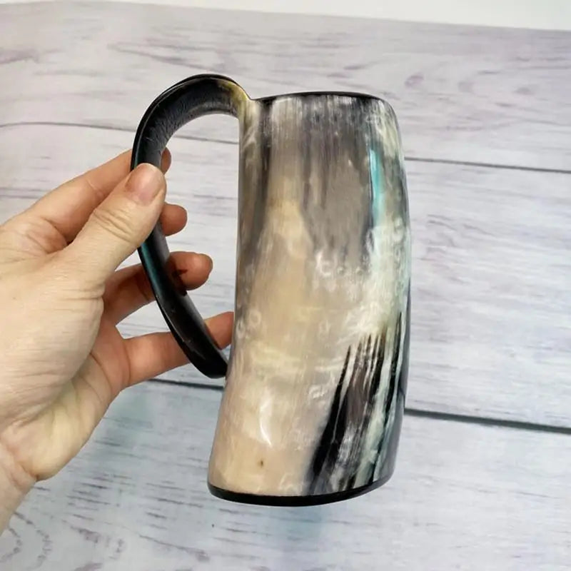 Large Capacity Horn Drinking Cup Vintage Viking Cup Rustic Horn Water