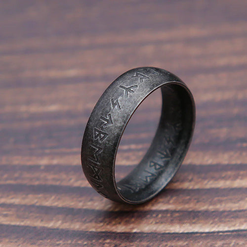 Fashion Retro Viking Rune Ring for Men Women 316L Stainless Steel Odin