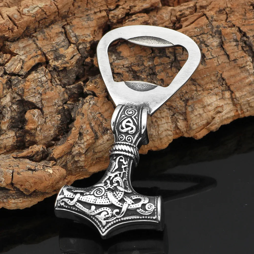 Fashion Vintage Nordic Viking Thor's Hammer Bottle Opener Punk