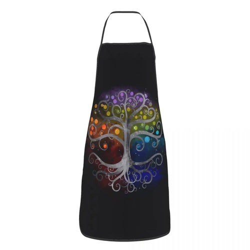 Tree Of Life With Triquetra Black Red Leather And Gold Apron Kitchen