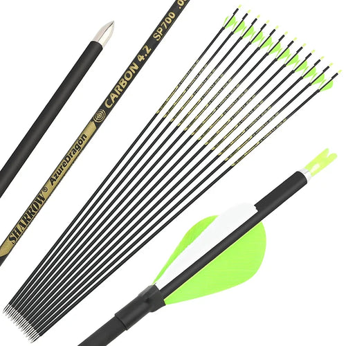 12pcs Pure Carbon Arrow Spine 700 800 900 1000 Archery Arrows ID4.2mm