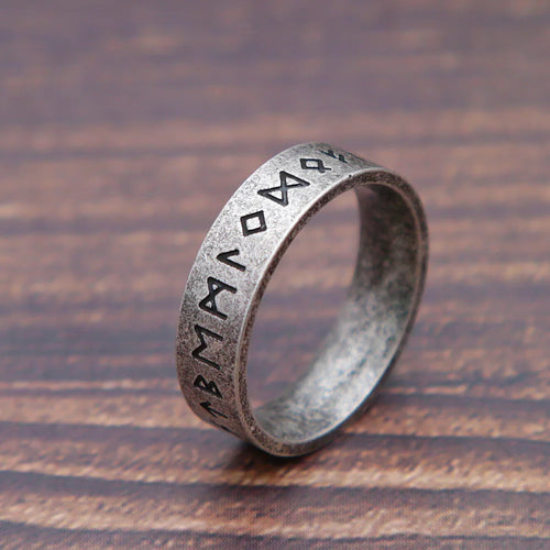 Fashion Retro Viking Rune Ring for Men Women 316L Stainless Steel Odin