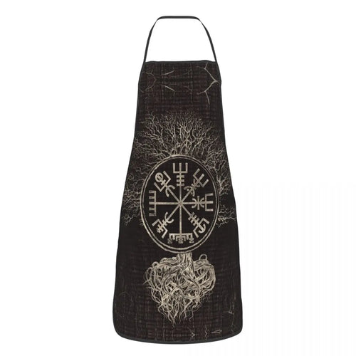 Tree Of Life With Triquetra Black Red Leather And Gold Apron Kitchen