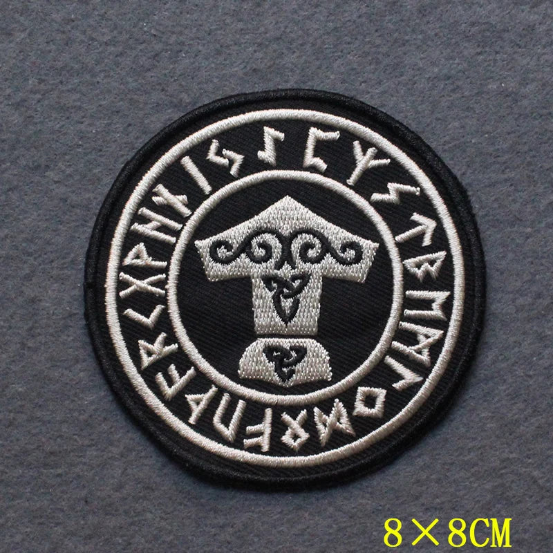 Iron on Patch Viking Patch Embroidered Patches On Clothes Runes Badges