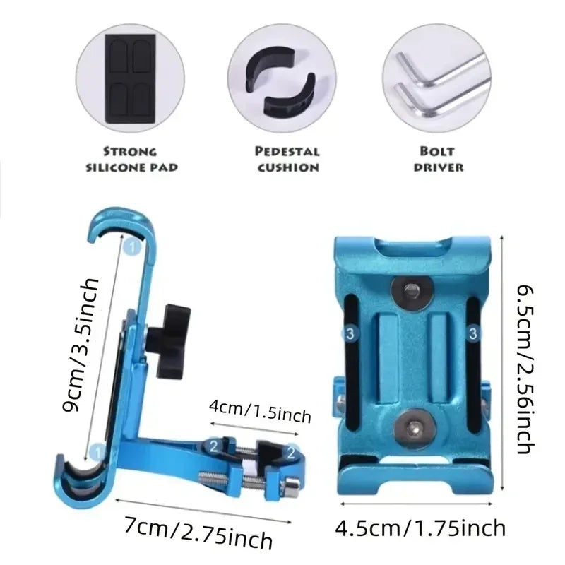 360 Rotate Metal Motorcycle Bicycle Phone Holder Aluminum Alloy